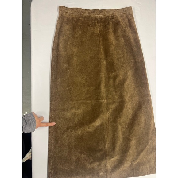 Sonoma Jean Company Genuine Leather Suede Maxi Skirt Browns Women Size 12 - Picture 8 of 13